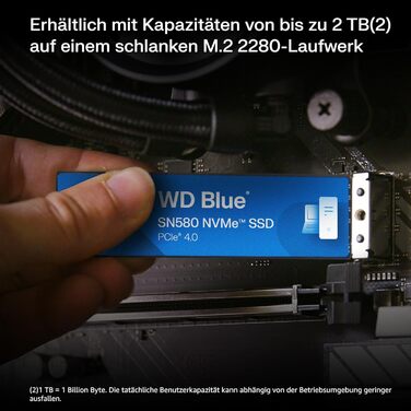 SSD накопичувач WD Blue SN550 NVMe 500GB - внутрішній, M.2 2280, висока швидкість (до 4150 МБ/с)