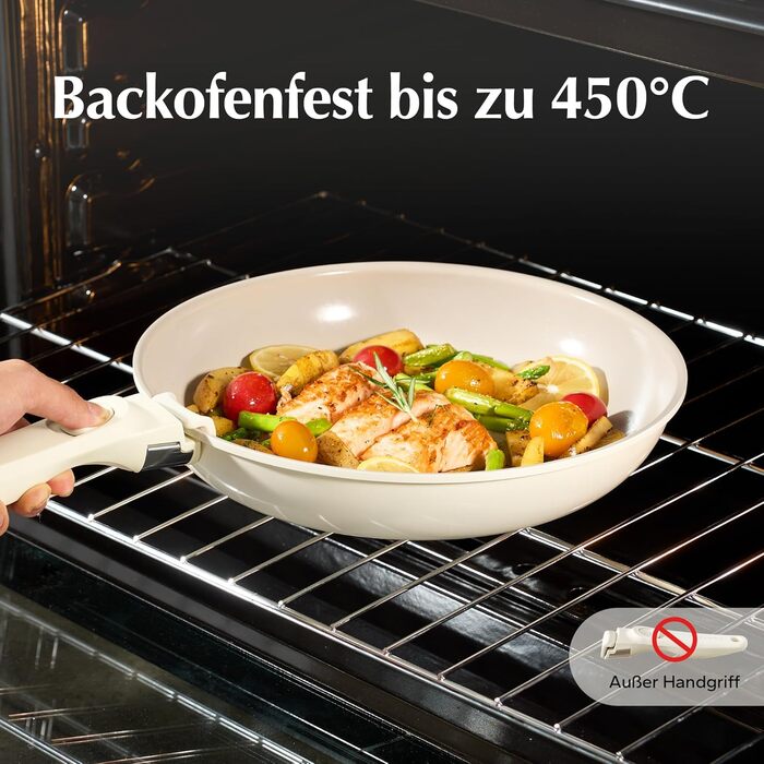 Redchef Ceramic Nonstick Pan Set - 6 Piece Induction Cookware Set (20, 24, 28cm) - PFOA, PTFE, PFAS Free