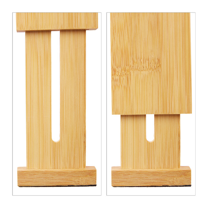 Relaxdays Drawer Dividers Bamboo 4-Piece Set