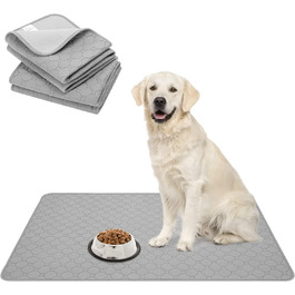 Водонепроникний килимок для годування собак BINGPET, 2 шт. з неслизьким покриттям, для собак та котів, з піднятим краєм, 60x90 см, сірий та коричневий