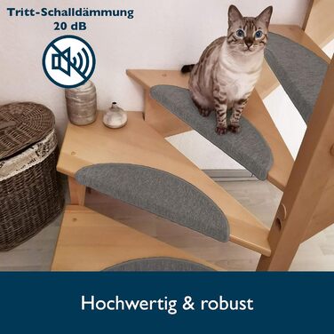 Килимок на сходи Beautissu ProStair 55x15 см (15 шт.) - сірий, самоклеючий, для вузьких сходів