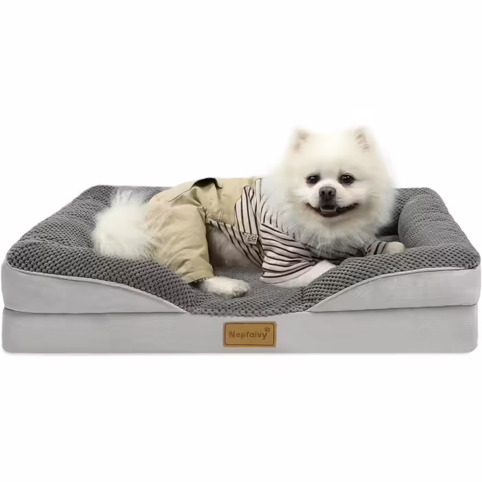 Orthopedic Dog Bed for Large Dogs - Dog Basket, Dog Sofa, Washable with Egg-Shaped Foam, Dog Couch with High Edge and Non-Slip Bottom for Large Dogs, 111x80cm (M - 76x55cm)