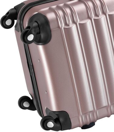 Набір валіз Zelsius 4 шт. Рожевий колір | ABS, з кодовим замком, 4 колеса, внутрішній роздільник | Ручна поклажа, набір валіз, trolley, велика валіза