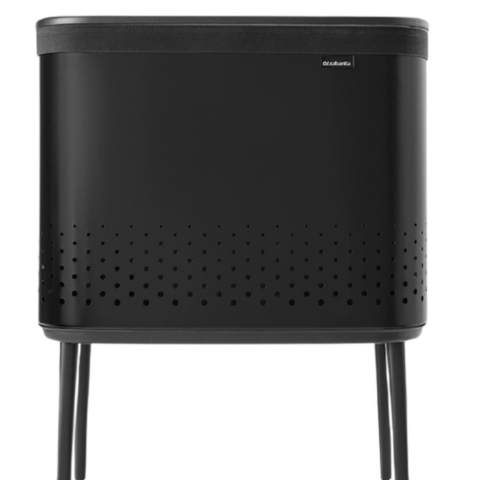 Кошик для білизни BRABANTIA Bo 60 л — сталевий, чорний матовий