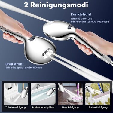 Digiroot Shower Head with Filter, 15 Filtration, Shower with 1.5M Hose, High-Pressure Handheld Shower Rain Shower with 7 Spray Patterns, Water-Saving Shower Head for Removing Hard Water, Residual Chlorine, and Heavy Metals