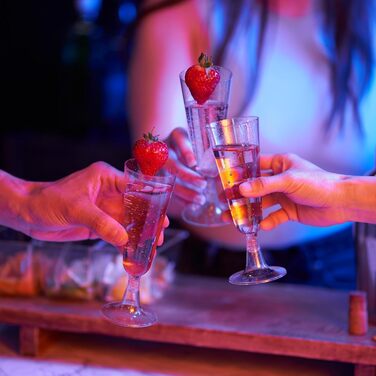 50 Преміум пластикових келихів для шампанського MATANA 150мл - багаторазові келихи для коктейлів, десерту, вина. Ідеально для вечірок та свят!