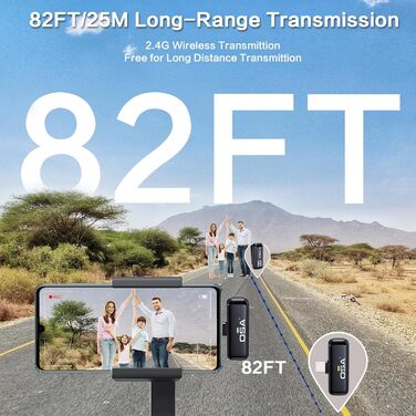 Бездротовий мікрофон-петличка OSA: професійний комплект з двома мікрофонами, Plug-and-Play, для iPhone, Android, камери, ПК (Type-C)