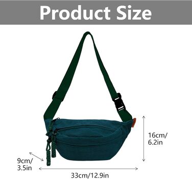 Чоловіча/Жіноча поясна сумка на шнурку (Cordura) Зелена, унісекс, регульований ремінь