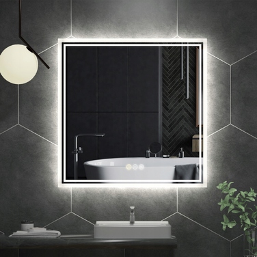 LED-дзеркало у ванну кімнату 80x80 см з сенсорним вимикачем