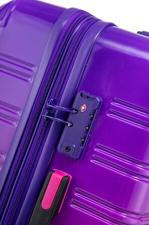 Набір валіз з полікарбонату | 3-кільний набір | Ручна валіза + Середня валіза + Велика валіза | Набір валіз | Турквіс (великий 75см, фіолетовий)