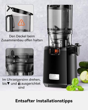 LINKChef повільно-видавлюючий соковитискач Slow Juicer SJ52, 1.8 л, з функцією реверсу, BPA Free