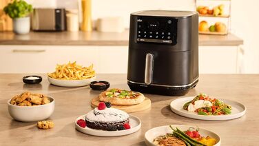 Фритюрниця електрична Braun MultiFry 5 HF5030 6л з технологією RealAir, чорна - Аерофритюрниця без PFAS, сенсорне управління, 1700 Вт