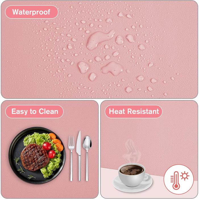PINKCAT Килимок для миші з PU-шкіри, двосторонній, 80 x 40 см (світло-зелений+світло-блакитний)