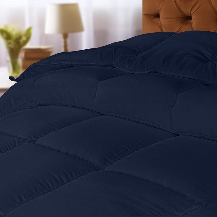 Ковдра Utopia Bedding, 180x200 см, Marineblau, 370 GSM, дихаюча, тепла та м'яка | Ковдра для всієї родини