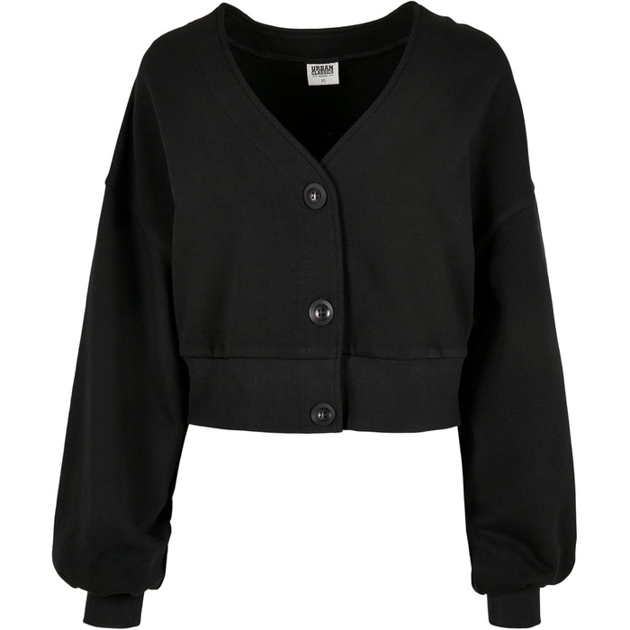 Кардиган жіночий Urban Classics Organic Oversized з коротким рукавом з махрової тканини, 4XL, чорний