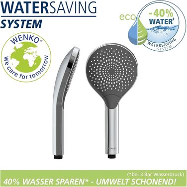 Душова лійка Watersaving із дерева та металу, срібляста, економія води