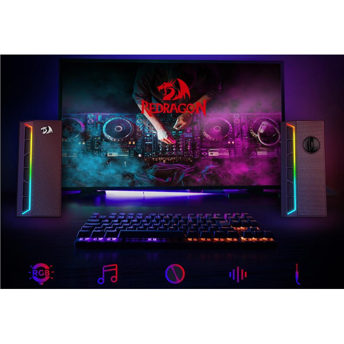 Комплект колонок 2.0 Redragon GS580, 3 Вт, чорний
