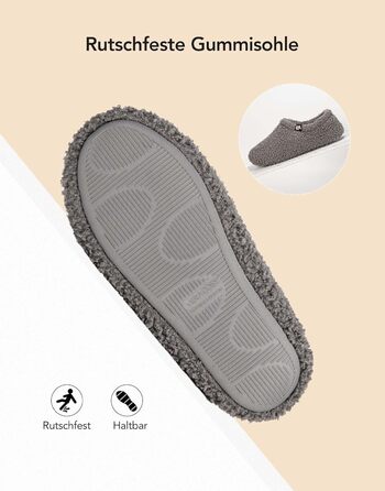 В'язані домашні тапочки VeraCosy з піною-пам'яттю та флісовою підкладкою, сірі, 38/39 EU