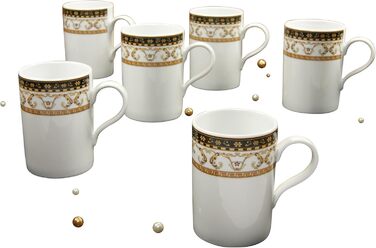 Creatable 15087, Majestic Series black, Coffee Cup Set 6-piece, Porcelain, Multicolor, 24x29x14 cm