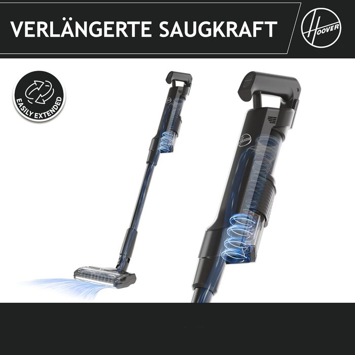 Бездротовий пилосос Hoover HF1 Plus: акумуляторний, з LED-підсвічуванням, HEPA-фільтр, для алергіків, 45 хв роботи