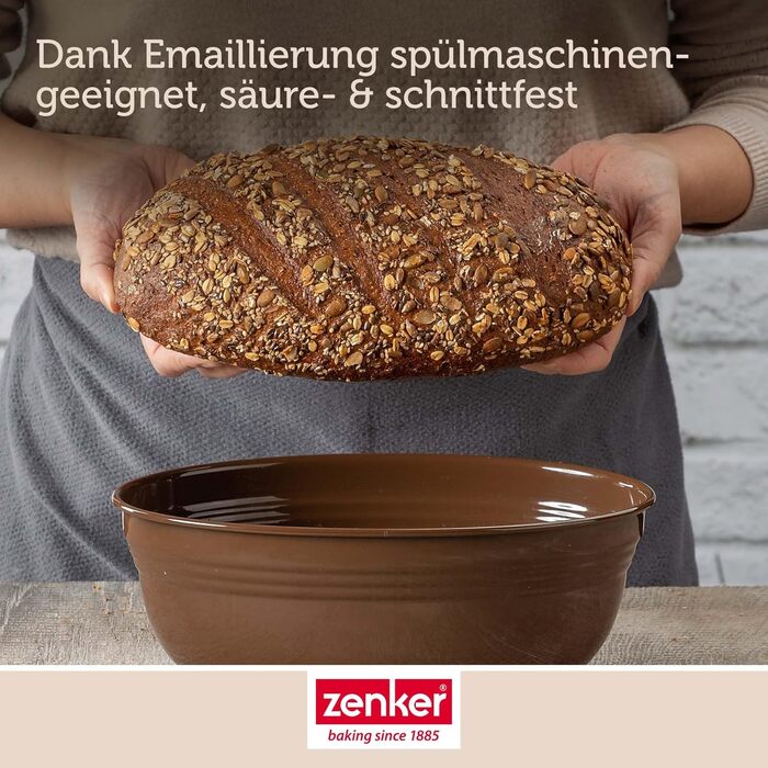 Форма для випікання хліба Zenker Dein Brot! емальована, 2 л, коричнева, термостійка до 400°C, 265x165x92 мм, підходить для посудомийної машини