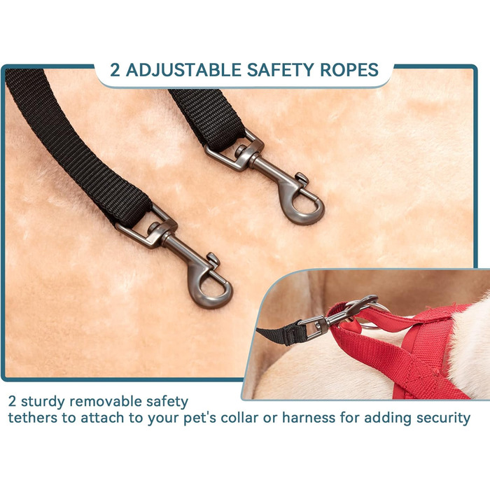 Автокрісло для собак Petsfit - сіре та зелене (M) з ременями безпеки та кишенею для зберігання