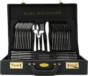 Набір столових приборів Karl Hausmann 72 шт. на 12 осіб - нержавіюча сталь, чорний кейс