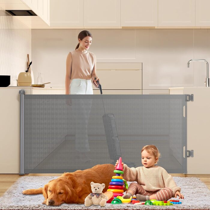 Захист для дитячих воріт Nalezuns, висувний, 0-180 см, сірий, для дітей