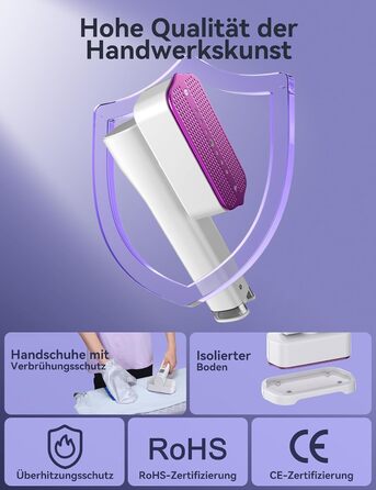 Sundu Паровий праска-випрямляч 2-в-1, туристична праска з LED дисплеєм, 4 режими, швидкий нагрів 15с, для одягу (білий)