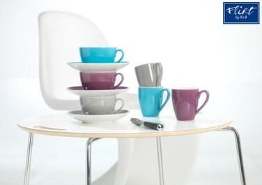 Ritzenhoff & Breker Milk & Sugar Doppio, Red, Milk Jug/Pourer 170 ml, Sugar Bowl ø 9 cm, made of porcelain, dishwasher safe
