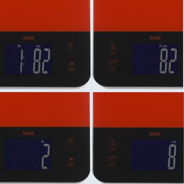 Кухонні ваги Silit Digitale з функцією тарування, до 5 кг, з LED-дисплеєм, велика поверхня зважування, таймер