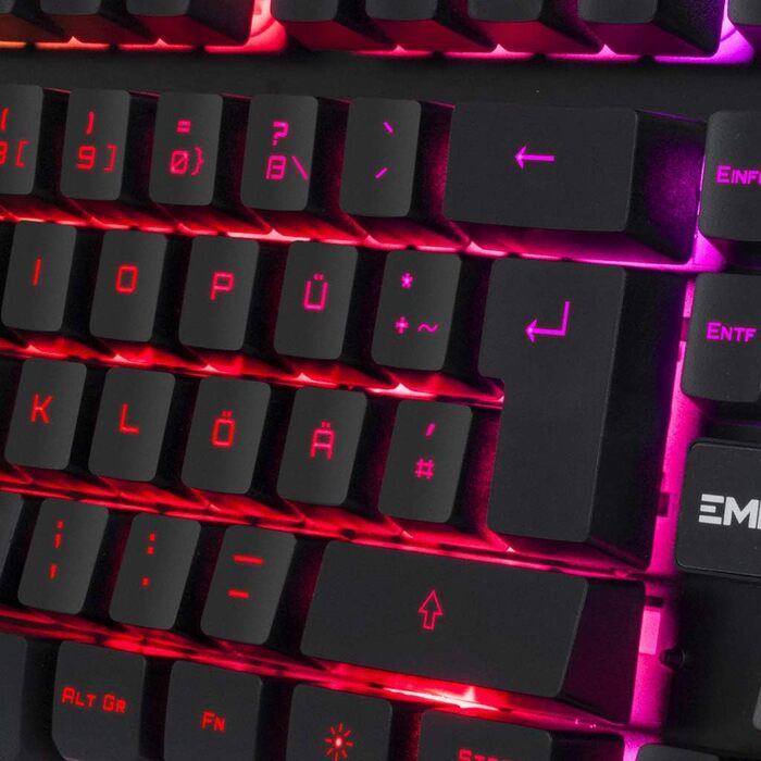 Клавіатура EMPIRE GAMING K300 QWERTZ: 105 клавіш, Anti-Ghosting, RGB-підсвітка, мультимедійні клавіші