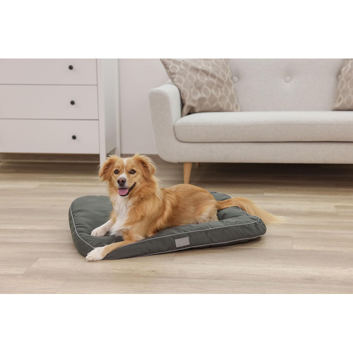 Подушка для собак Kerbl Jerome, 60x40x6 см, темно-зелений/сірий, знімний чохол, антиковзаюча поверхня