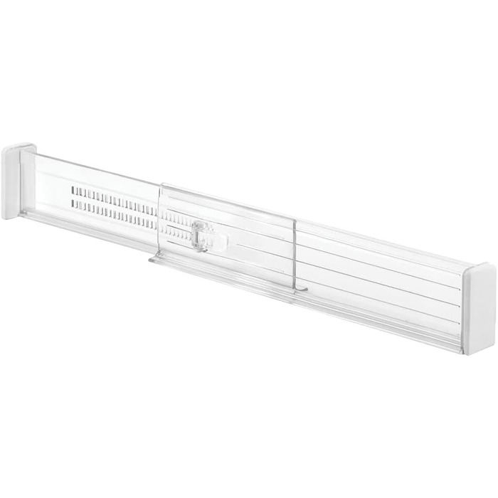 mDesign 8-Piece Adjustable Drawer Organizer – Practical Drawer Divider for Cabinet and Dresser – Flexible Plastic Compartmentalizer – Clear