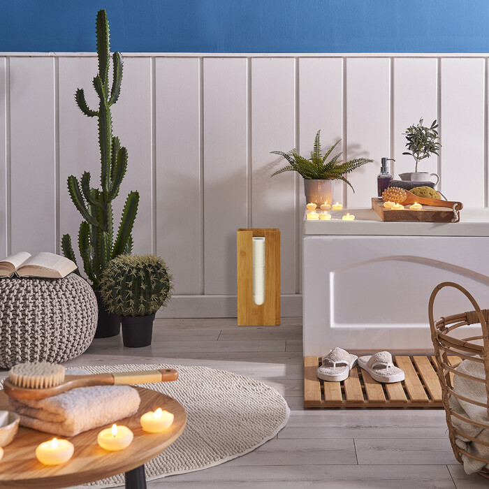 Тримач для туалетного паперу Relaxdays стоячий бамбук