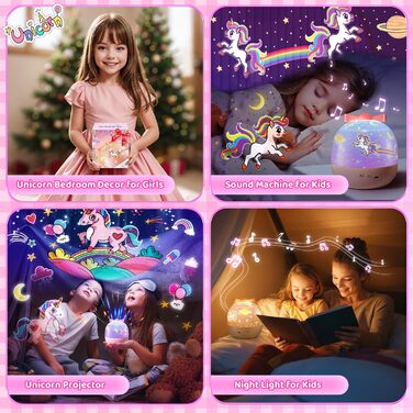 Star Projector for Kids with 15 Flashing Modes, Music Box for Baby Girls with 10 Melodies, 7-Color Night Light, Kids Night Light, Star Projector Baby Gift for Girls, Kids Room Decoration (Multicolor)