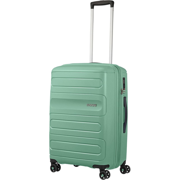 Валіза American Tourister Sunside Spinner 55 см, 35 л, чорна, розширювана, поліпропіленова, на колесах, для подорожей