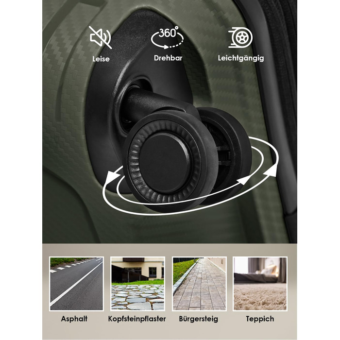 Чемодан тріумф SMARTBOX Olive L (76 см), розширюваний, 111-120 л, поліпропілен, 4 колеса, TSA-замок, 4.2 кг