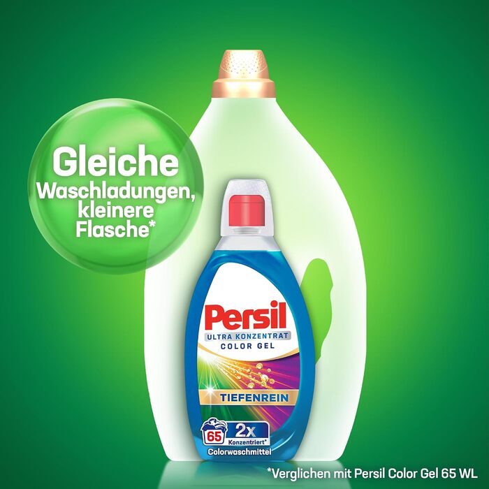 Рідкий пральний засіб Persil Ultra Konzentrat Color для кольорових речей, 2 x 65 прань, з технологією Tiefenrein-Plus проти стійких плям