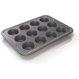 Ninja Foodi ZEROSTICK 12-Cup Muffin Tin, Non-Stick Coated, Durable, Robust, Aluminum-Plated Steel, Gray, B30212EUUK
