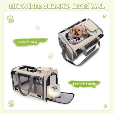 Сумка-переноска для котів та собак до 9 кг ALLSOPETS, дихаюча, для подорожей та до ветеринара, кольоро хаврі