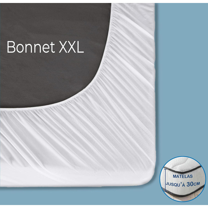 Mattress protector, 160 x 200 cm, bamboo fiber, Öko-Tex certified, mattress protector, 100% waterproof, fitted sheet, 30 cm, ultra-soft, anti-mite, bed bug resistant, hotel quality