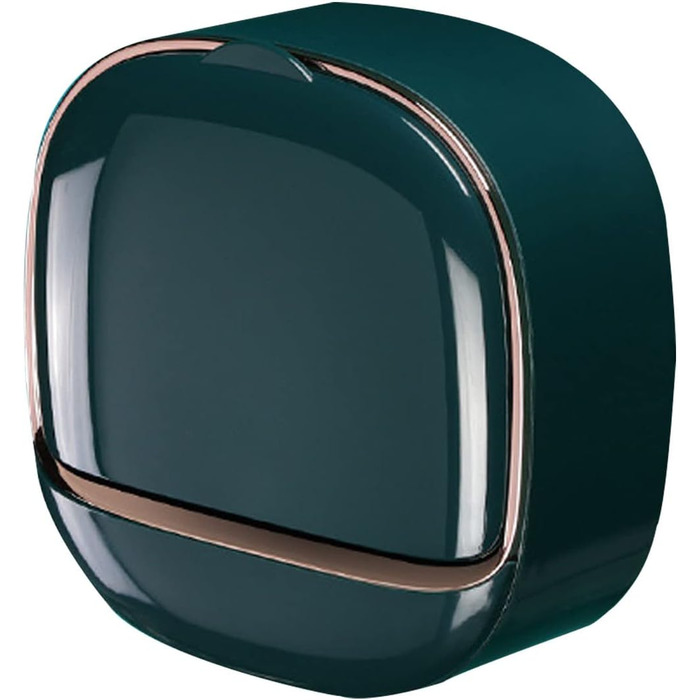 Настінна мильниця Flip-Deckel без свердління з піддоном для мила, вологостійка, для ванної та кухні (Темно-зелений)