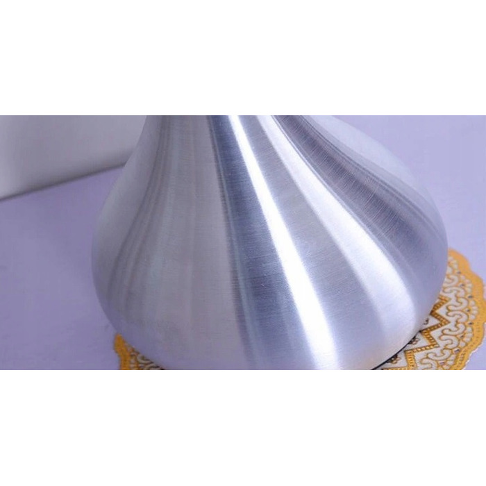 Сенсорна настільна нічна лампа з LED-абжуром, срібляста