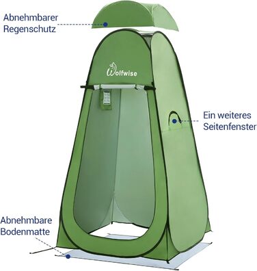 Portable Camping Shower Tent with UV Protection - Toilet Tent, Privacy Tent, Outdoor Toilet Shelter (Green, XL)