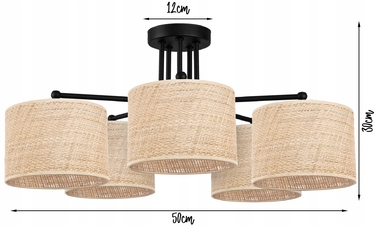 Підвісна люстра Glimex Boho — 5 точок освітлення, цоколь E27