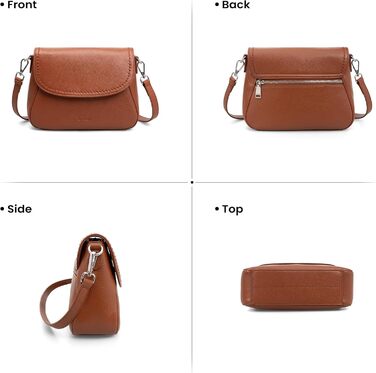 Сумка жіноча через плече Befen зі шкіри, середнього розміру, RFID-захист, коричнева. Кросбоді, сумка на плече