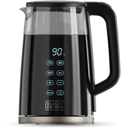 Електричний чайник BLACK+DECKER BXKE2202E 2200W 1.2L з поворотним підставою 360°C, для лівшів, з ергономічною ручкою, автовимкненням, індикатором рівня води та кнопкою відкриття