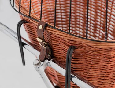 ТRIXIE Корзина для собак на велосипед, до 5 кг, 44 × 48 × 33 см - плетена корзина для руля, з пластиковим гратами, 2806 natur