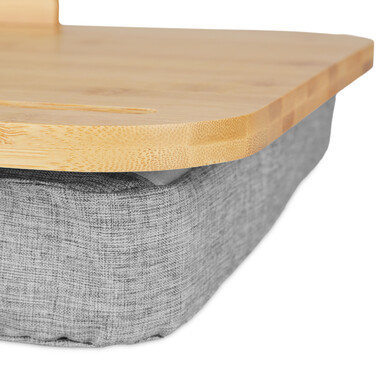 Relaxdays Gray Laptop Pillow with Bamboo Tray